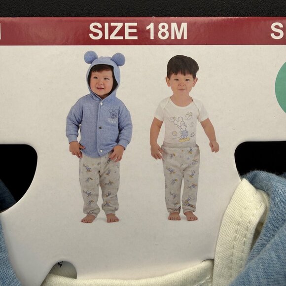 Disney Baby 3-Piece Mickey Mouse Outfit Set18M Hooded Jacket Bodysuit & Pants - Picture 8 of 8